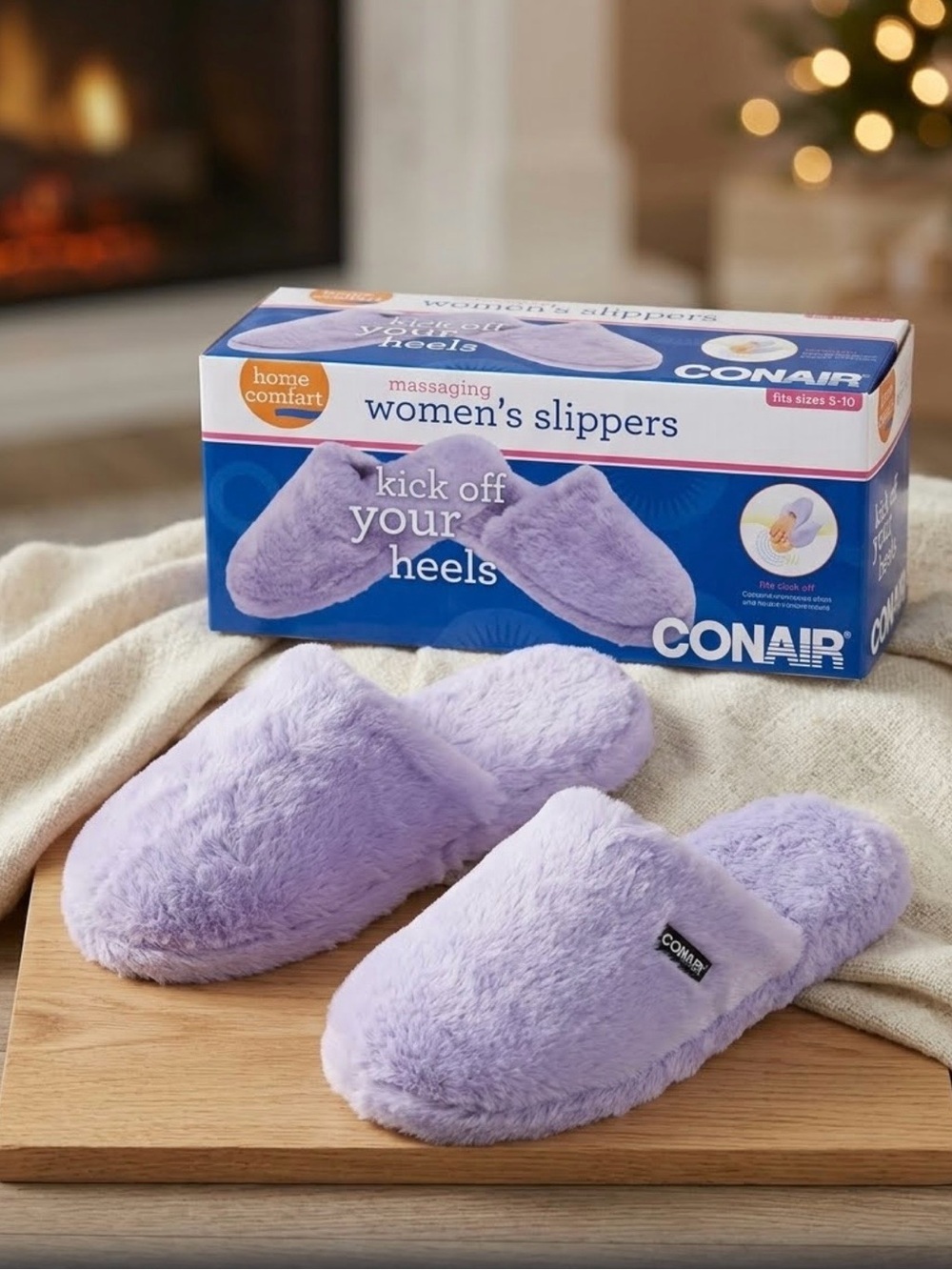 Conair Foot Vibes Massaging Slippers